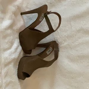 Shoe from Barney’s New York CO-OP, all leather with 4 inch heel and ankle strap